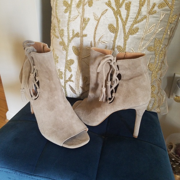 Steve Madden Shoes - Steve Madden Fabrice Suede Peep Toe Booties